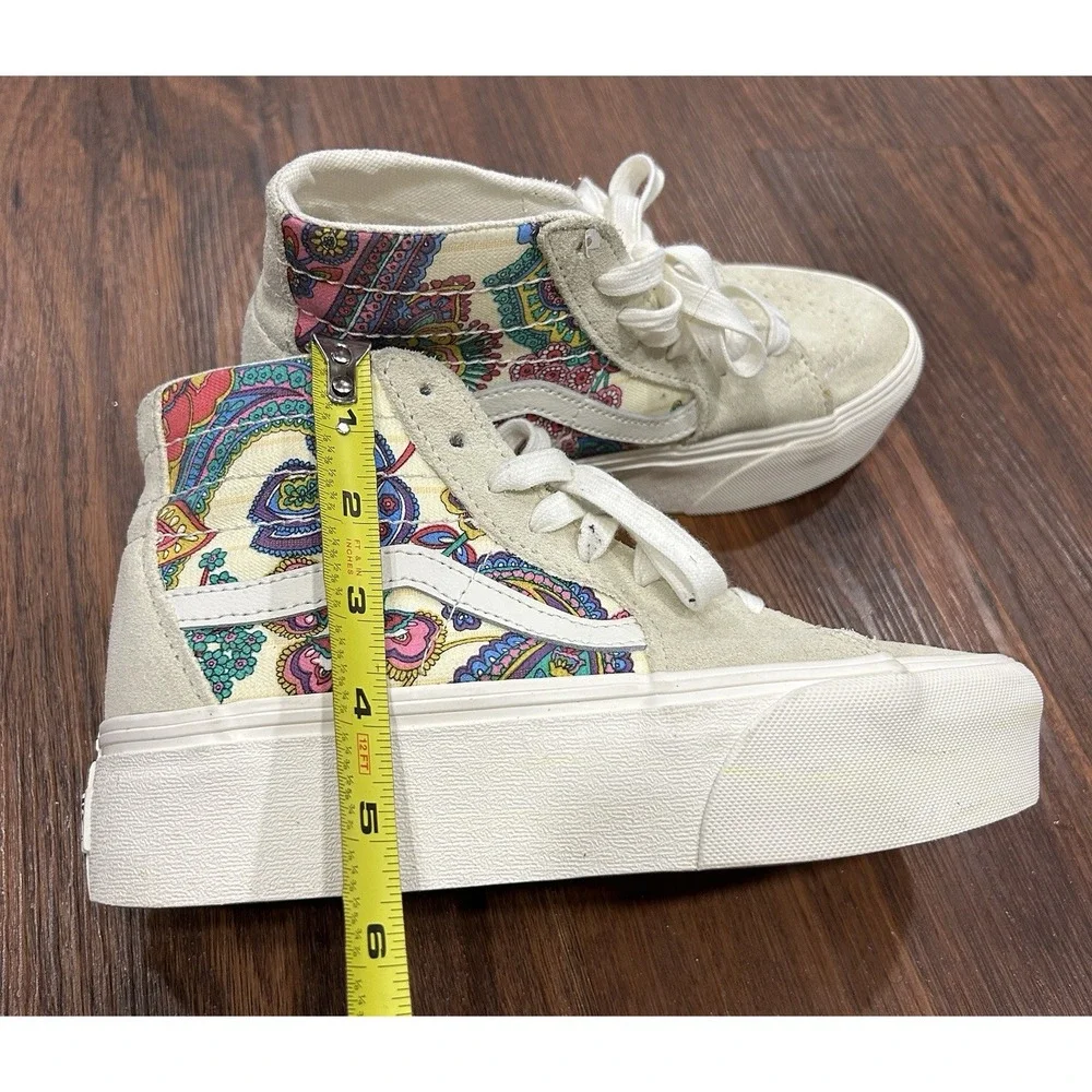 Vans Sk8-Hi Tapered‎ Paisley Bloom Turtledove Platform Womens 6.5 Hipster Boho